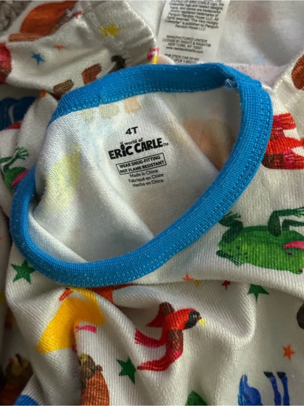 World of Eric Carle 4T Brown Bear Book Animal Print Snug Fit Pajama Set Kids PJs